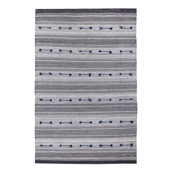 HomeRoots 5' Blue Patchwork Handmade Area Rug – Durable, Stain Resistant, Perfect for Indoor & Outdoor Spaces! 557204