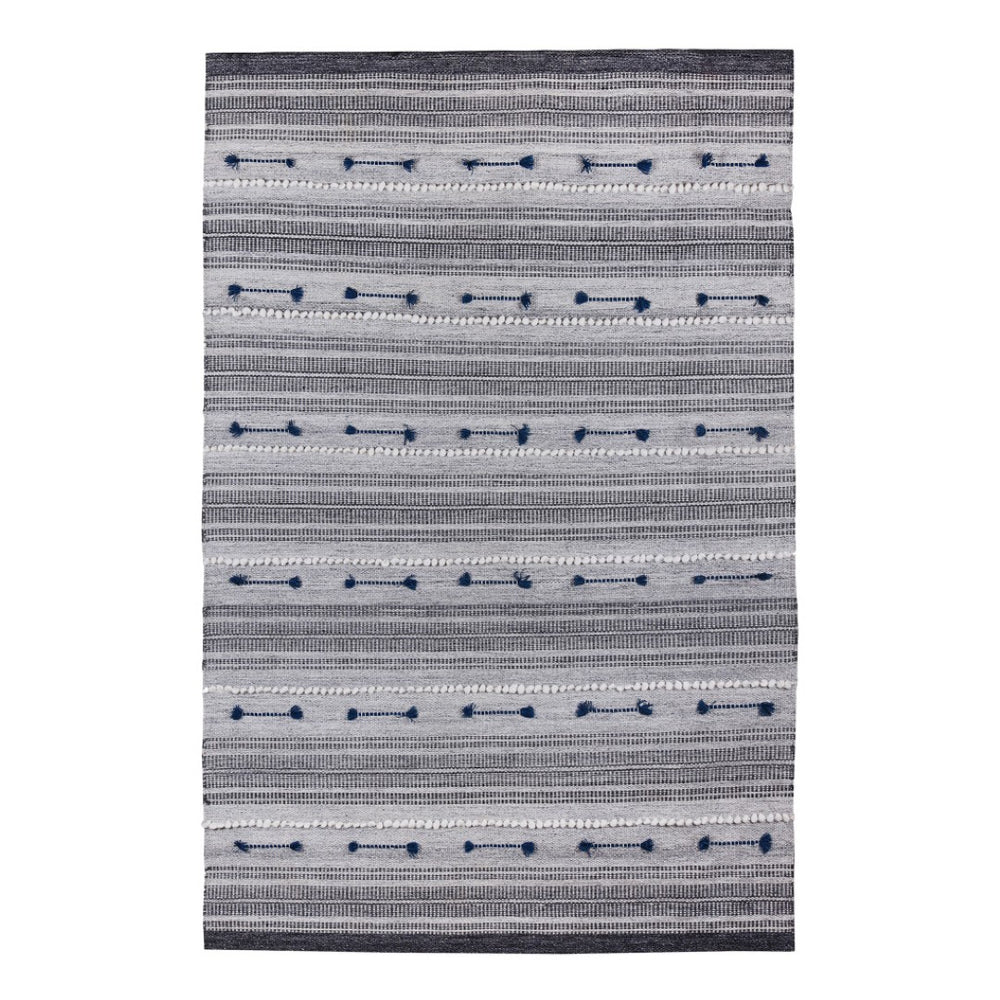HomeRoots 8' X 10' Blue Patchwork Area Rug - Hand Woven, Durable, Stain-Resistant, Unique Artisan Design for Every Room 557205