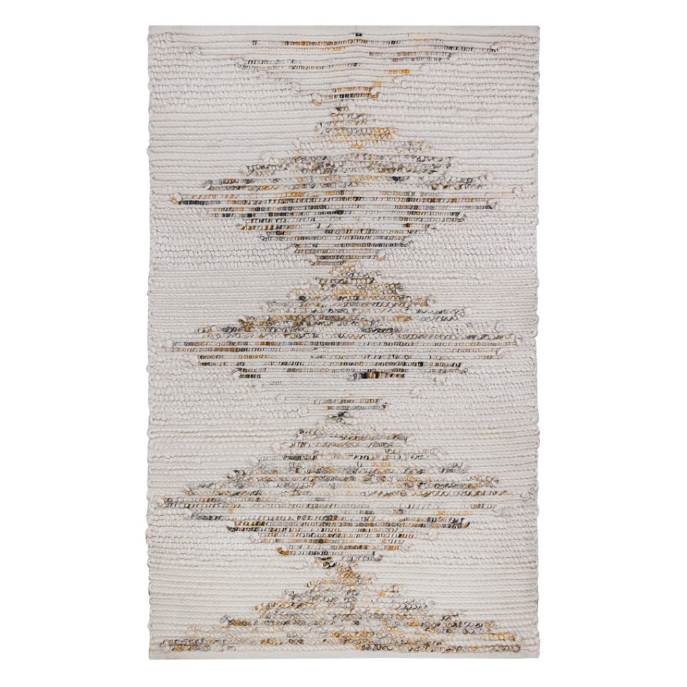 HomeRoots 3' X 5' Beige Geometric Handmade Area Rug – Stylish, Durable, and Versatile for Every Room! 557206