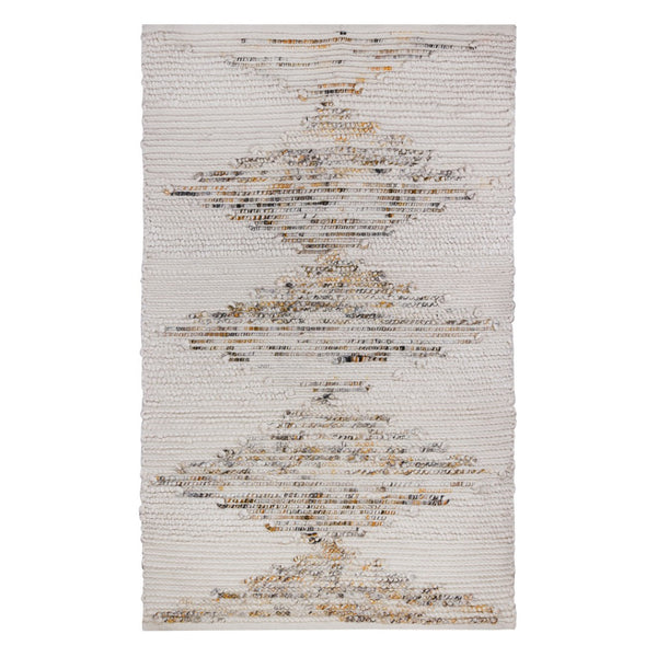 HomeRoots 4' X 6' Beige Geometric Handmade Area Rug - Stylish, Durable, Stain-Resistant for Indoor/Outdoor Use 557207