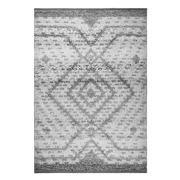 Homeroots 4' Gray Geometric Handmade Area Rug - Stylish, Stain-resistant, Perfect For Indoor And Outdoor Spaces  Polyester 557211