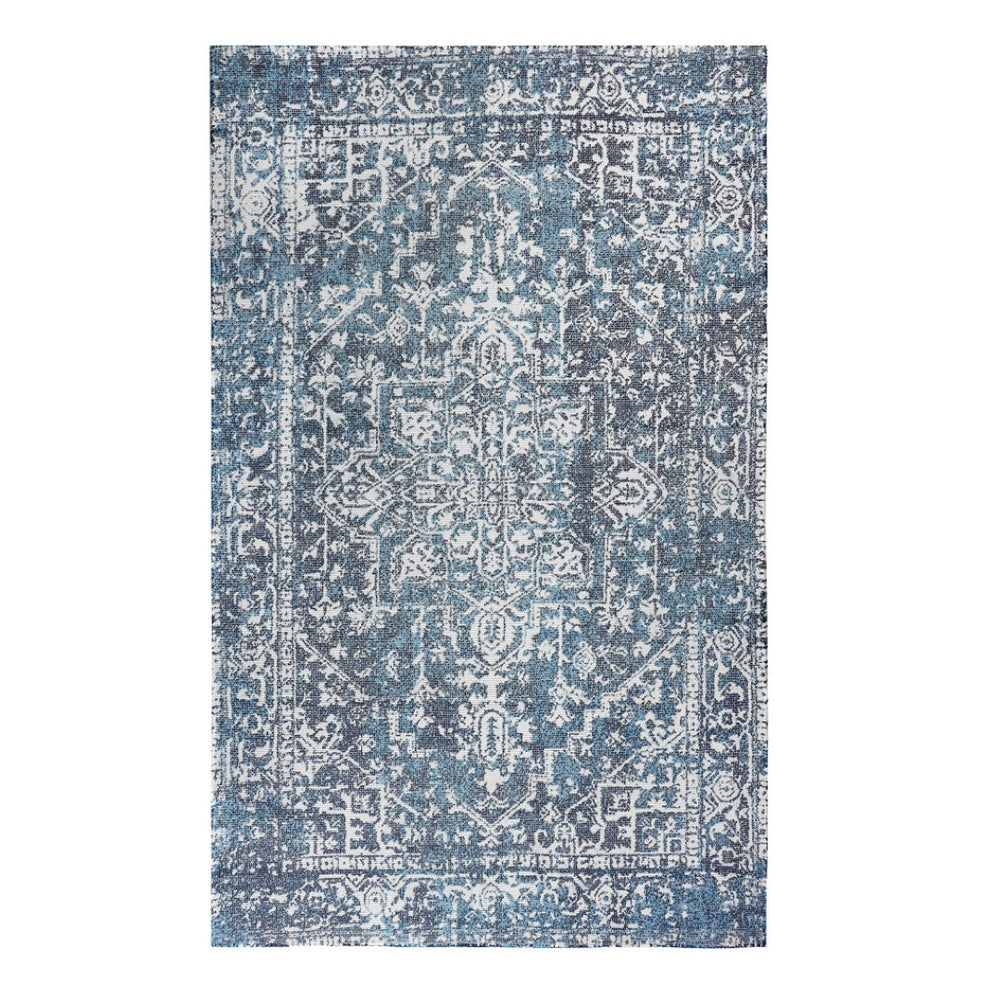 HomeRoots 4' X 6' Gray Geometric Area Rug - Handwoven, Stain Resistant, Perfect for Indoor & Outdoor Spaces! 557219