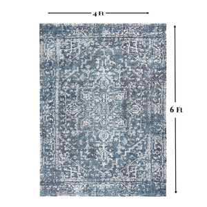 Homeroots 4' Gray Geometric Handmade Area Rug - Stylish, Stain-resistant, Perfect For Indoor And Outdoor Spaces  Polyester 557219