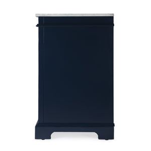 Butler Specialty Harley 6 Drawer Single Bathroom Vanity Set With Carrera Marble Top And Elegant Acacia Craftsmanship Navy Blue Acacia,Mdf,Ceramic Sink,Carrara Marble 5572372-butler