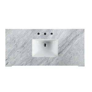 Butler Specialty Harley 6 Drawer Single Bathroom Vanity Set With Carrera Marble Top And Elegant Acacia Craftsmanship Navy Blue Acacia,Mdf,Ceramic Sink,Carrara Marble 5572372-butler