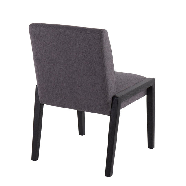 English Elm Carmen Foam Padded Dining Chairs Matte Black Wood Grey Fabric Set for Modern Spaces B202S01316
