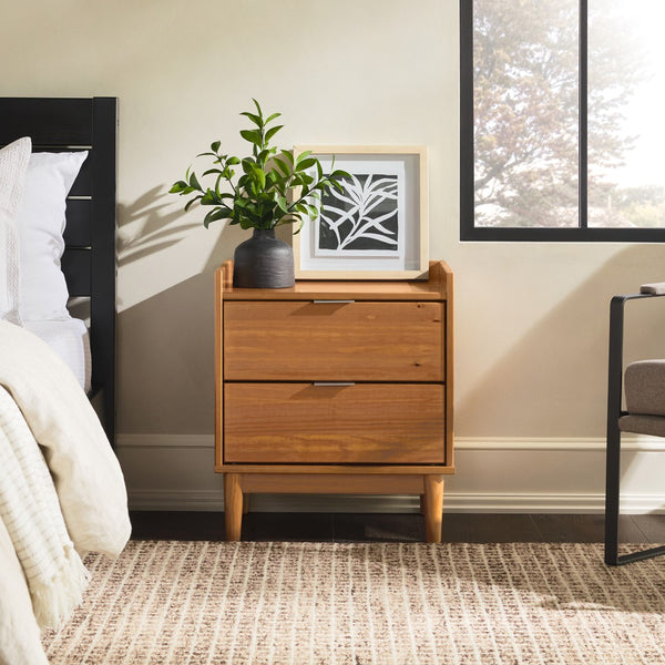 Lee Mid-Century Modern 2-Drawer Nightstand with Sleek Design and Spacious Storage for Every Space