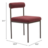 Livorno Dining Chair Red & Bronze 110103 Zuo Modern