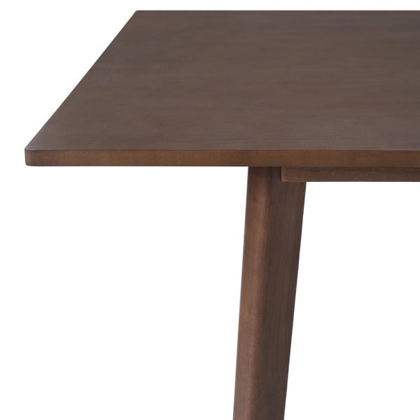 English Elm 7-piece Rectangular Rubberwood Dining Set with Six Linen Upholstered Stackable Chairs Dark Walnut N752S000018D