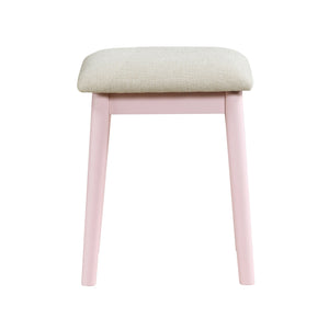 English Elm Beautiful Pink Vanity Set with Mirror & Stool, Storage Drawers, Elegant Bedroom Makeup Station B011P300057