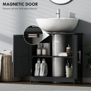 English Elm Bathroom Under Sink Cabinet Dark Green Mdf with Double Doors and Adjustable Shelf T3971P401673