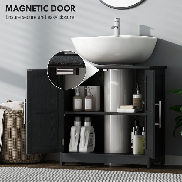 English Elm Bathroom Under Sink Cabinet Dark Green Mdf with Double Doors and Adjustable Shelf T3971P401673