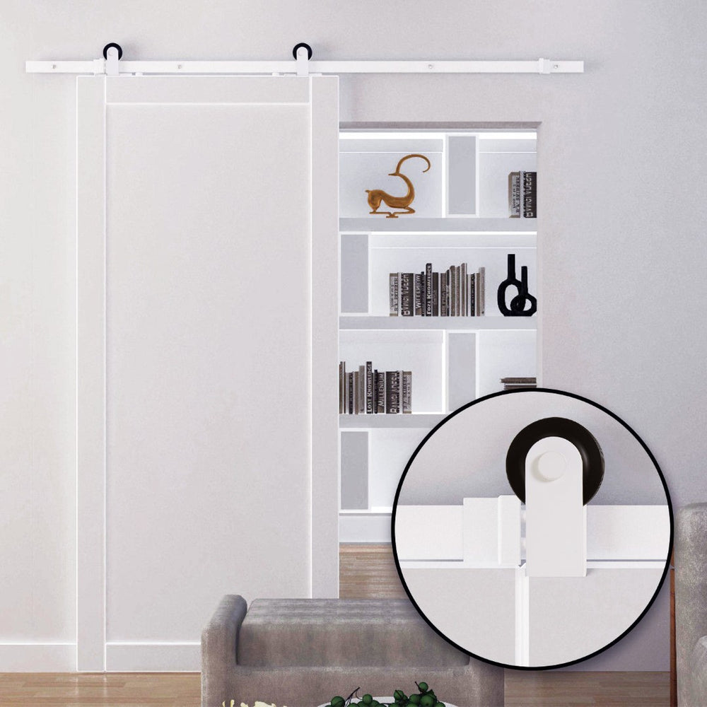 English Elm Rustic Carbon Steel Sliding Door Hardware Kit for Farmhouse and Loft Interiors T3971P384153