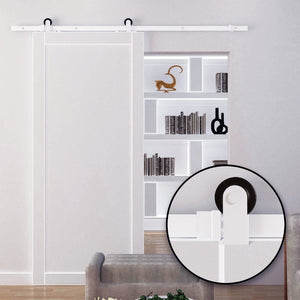 English Elm Rustic Carbon Steel Sliding Door Hardware Kit for Farmhouse and Loft Interiors T3971P384153