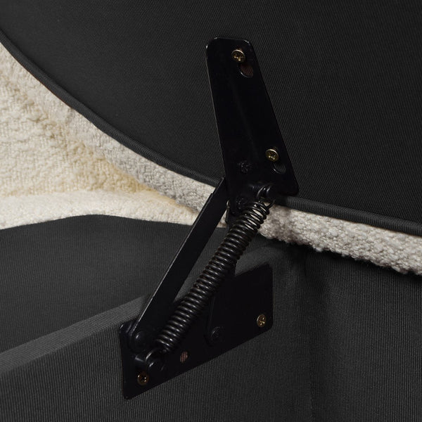 English Elm Jennifer Taylor Home - Fuji 43" Upholstered Oval Storage Bench in Ivory Bouclé — Handmade Solid Birch Frame, 3-Compartment B2719P238462