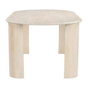HomeRoots 82" Natural Wood Oval Dining Table - Rustic Mango Wood, Distressed Finish, Seats 4, Charming Centerpiece 557690