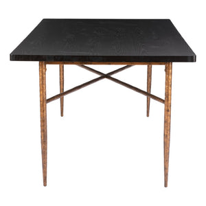 HomeRoots 72" Black and Bronze Wood and Steel Dining Table – Modern Elegance for Dining, Work, and Gatherings 557691