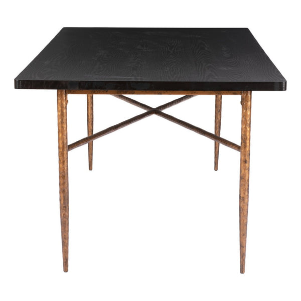 HomeRoots 72" Black and Bronze Wood and Steel Dining Table – Modern Elegance for Dining, Work, and Gatherings 557691
