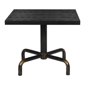 HomeRoots 36" Elegant Black and Gold Square Dining Table with Sturdy Pedestal Base for Compact Spaces 557692
