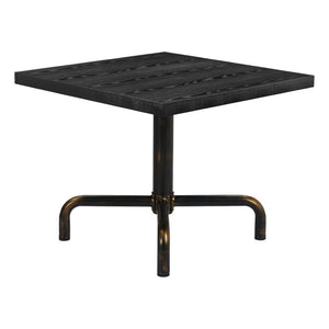 HomeRoots 36" Elegant Black and Gold Square Dining Table with Sturdy Pedestal Base for Compact Spaces 557692