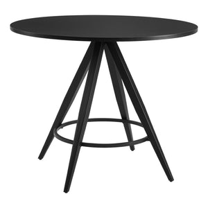 HomeRoots 37" Black Round Dining Table – Modern Wood & Steel Design for Stylish Dining, Entertaining & Workspaces 557693