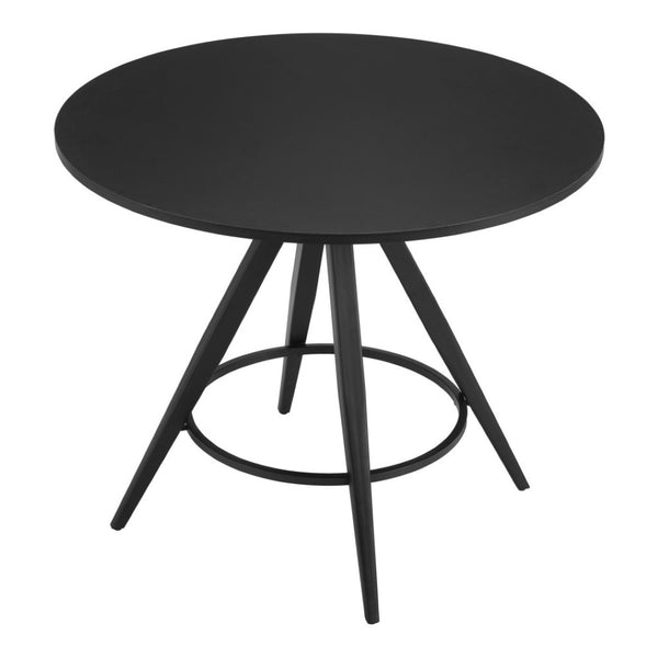 HomeRoots 37" Black Round Dining Table – Modern Wood & Steel Design for Stylish Dining, Entertaining & Workspaces 557693