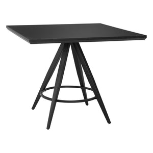 HomeRoots 37" Black Wood and Steel Square Dining Table - Modern, Durable Design for Compact Spaces & Gatherings 557695