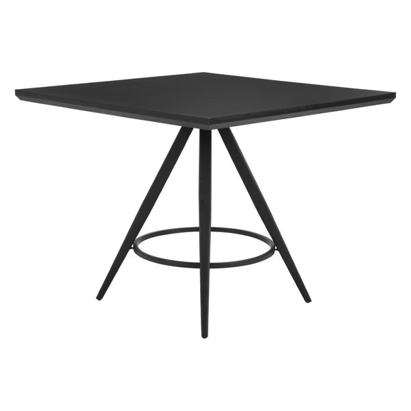 HomeRoots 37" Black Wood and Steel Square Dining Table - Modern, Durable Design for Compact Spaces & Gatherings 557695