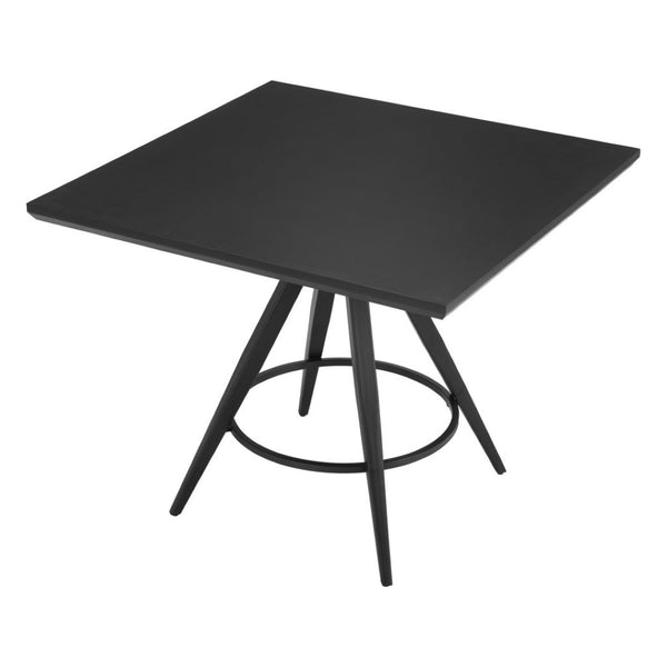 HomeRoots 37" Black Wood and Steel Square Dining Table - Modern, Durable Design for Compact Spaces & Gatherings 557695