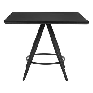 HomeRoots 37" Black Wood and Steel Square Dining Table - Modern, Durable Design for Compact Spaces & Gatherings 557695