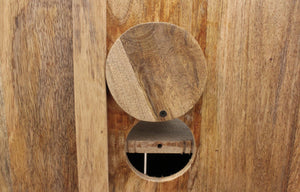 Homeroots 118" White Solid Wood Distressed Sideboard - Coastal Charm With 8 Glass Doors & Antique Hardware   557698