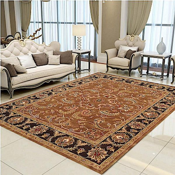 Homeroots 5' X 8' Brown Oriental Hand Tufted Non Skid Area Rug  Wool 557699