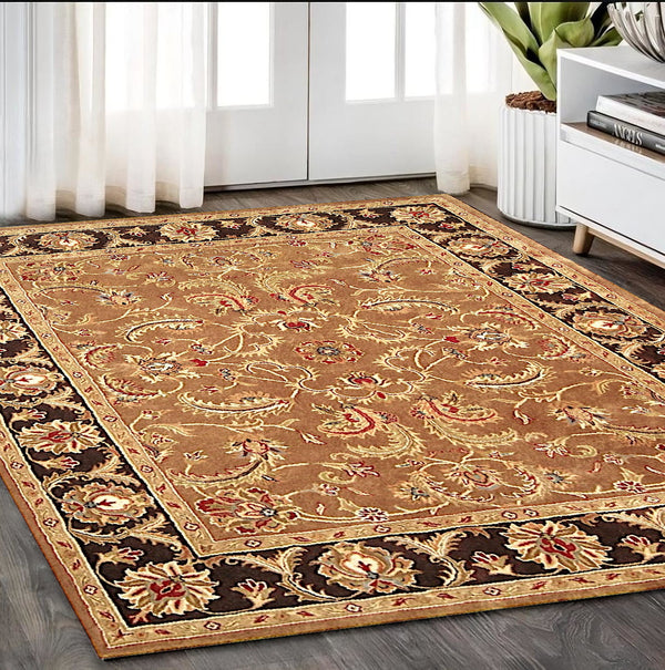 Homeroots 5' X 8' Brown Oriental Hand Tufted Non Skid Area Rug  Wool 557699