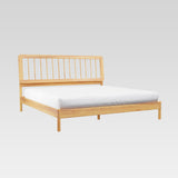 Spindle Midcentury Modern Solid Wood King Bed Natural Pine CMAB8BNP Walker Edison