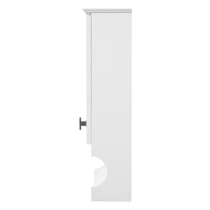 English Elm 20'' Half-Moon Wall Medicine Cabinet with Mirror, Solid Wood Frame, Soft-Close Hinges, Space-Saving Elegance White N710P313827K