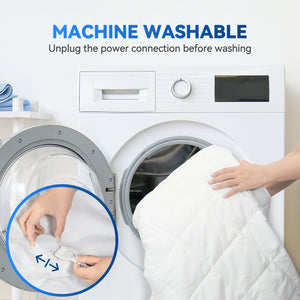 English Elm Electric Heated Mattress Pad King Dual Controller Plush Polyester 10 Heat Levels Timer Auto-Off T3950P383138