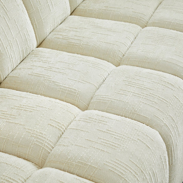 English Elm Chenille Cloud Sofa with Quilted Seat and Piano Backrest for Modern Living Spaces Beige W834P442222