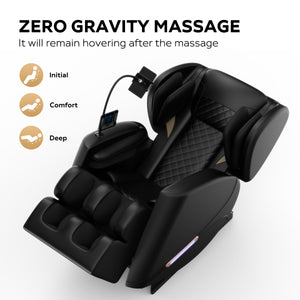English Elm 2024 Massage Chair Recliner Zero Gravity with Full-Body Air Pressure, Automatic Office L-Shaped Black W1875P154836