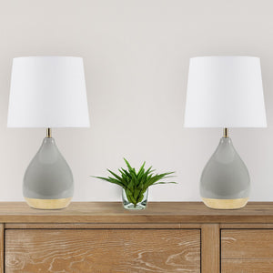 510 Design Liora Modern/Contemporary 2-Tone Ceramic Table Lamp Set of 2 5DS153-0047 Sage Green/Gold