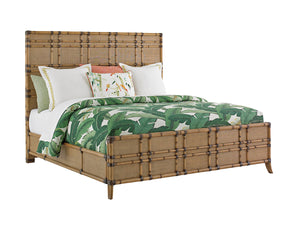 Lexington Coco Bay California King Panel Bed with Bamboo Carving and Raffia Coastal Resort Style 558-135C
