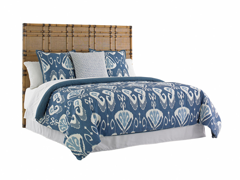 Lexington Coco Bay California King Headboard Raffia Weave and Bamboo Artisan Coastal Bedroom 558-135HB