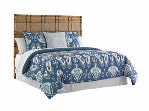 Lexington Coco Bay California King Headboard Raffia Weave and Bamboo Artisan Coastal Bedroom 558-135HB