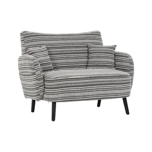 English Elm Modern tufted two-seater sofa with boucle upholstery, tapered legs, storage pockets, cozy compact design Dark Gray W395P376590