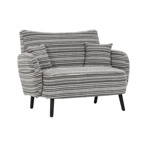 English Elm Modern tufted two-seater sofa with boucle upholstery, tapered legs, storage pockets and plush comfort for small spaces and offices Dark Gray W395P376590