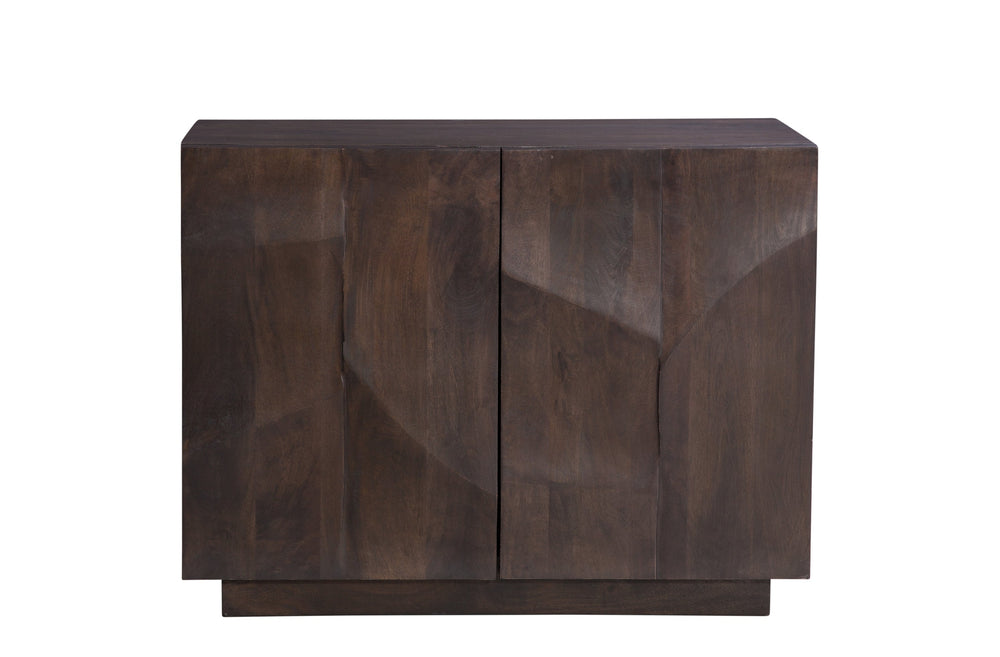 Basset Mirror Reverie Accent Cabinet - Contemporary Mango Wood Storage With Unique Carvings For Timeless Style Brown Wood 5581-lr-508