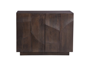 Basset Mirror Reverie Accent Cabinet - Contemporary Mango Wood Storage With Unique Carvings For Timeless Style Brown Wood 5581-lr-508