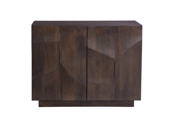 Basset Mirror Reverie Accent Cabinet - Contemporary Mango Wood Storage With Unique Carvings For Timeless Style Brown Wood 5581-lr-508