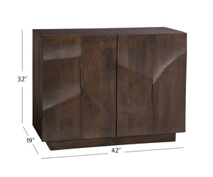 Basset Mirror Reverie Accent Cabinet - Contemporary Mango Wood Storage With Unique Carvings For Timeless Style Brown Wood 5581-lr-508