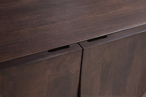 Basset Mirror Reverie Accent Cabinet - Contemporary Mango Wood Storage With Unique Carvings For Timeless Style Brown Wood 5581-lr-508