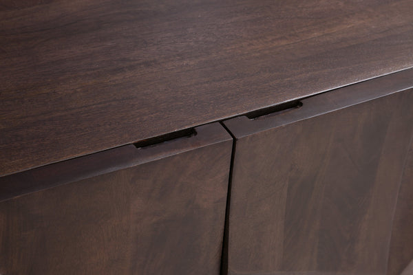 Basset Mirror Reverie Accent Cabinet - Contemporary Mango Wood Storage With Unique Carvings For Timeless Style Brown Wood 5581-lr-508
